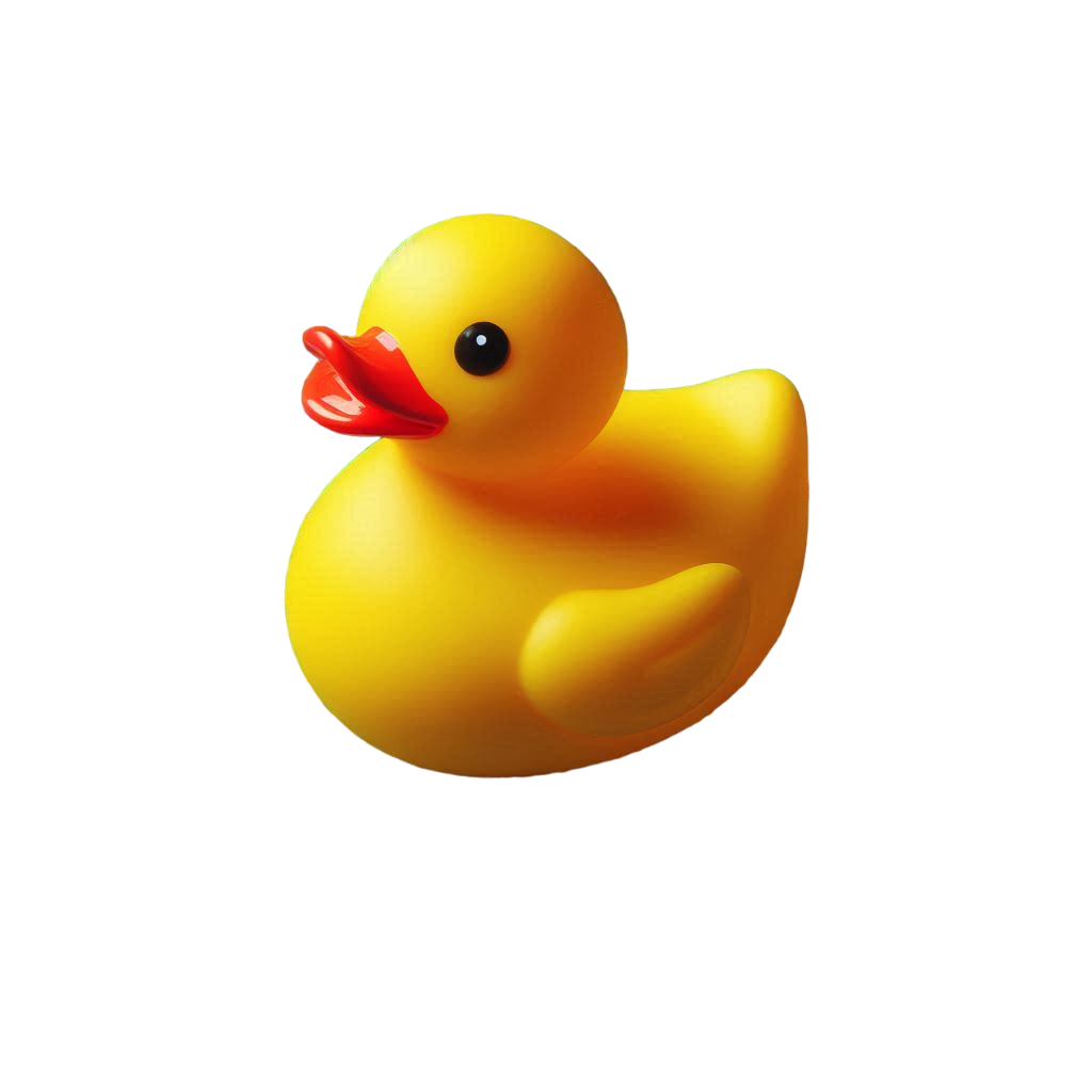 Rubber Duck on Code Background